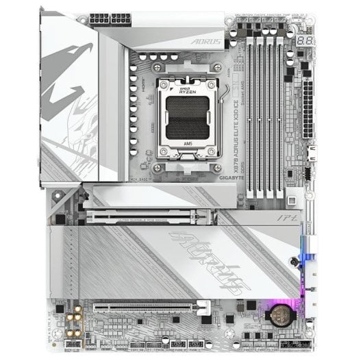 Carte mère GIGABYTE X870 AORUS ELITE X3D ICE X870 AM5 DDR5 ATX WiFi 7 PCIe 5.0 USB4 RGB
