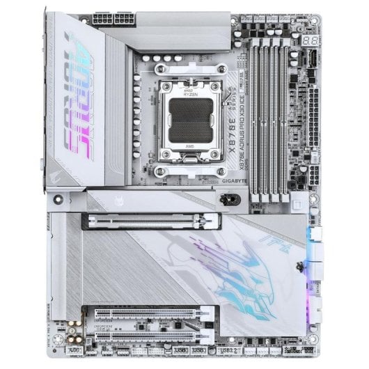 Carte mère GIGABYTE X870E AORUS PRO X3D ICE X870E AM5 DDR5 ATX WiFi 7 PCIe 5.0 RGB