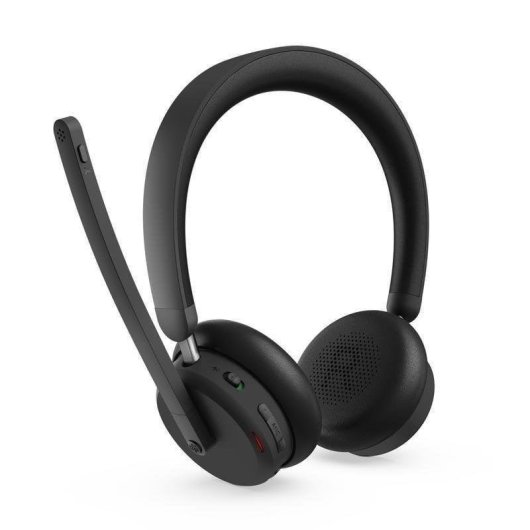 Lenovo 6550 Wireless Bluetooth Headset mit Geräuschunterdrückung für Büro Schwarz