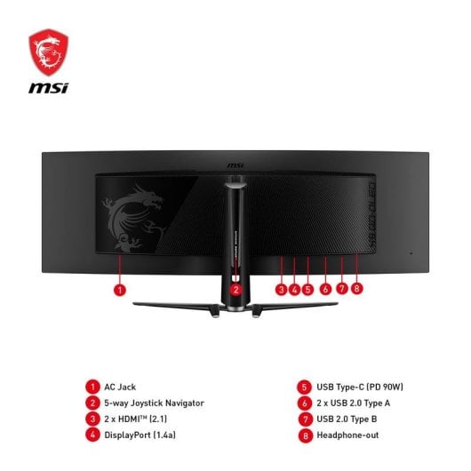 Écran PC MSI MPG 491CQPDE 49" Double QHD 144Hz QD-OLED incurvé 0,03 ms HDR600