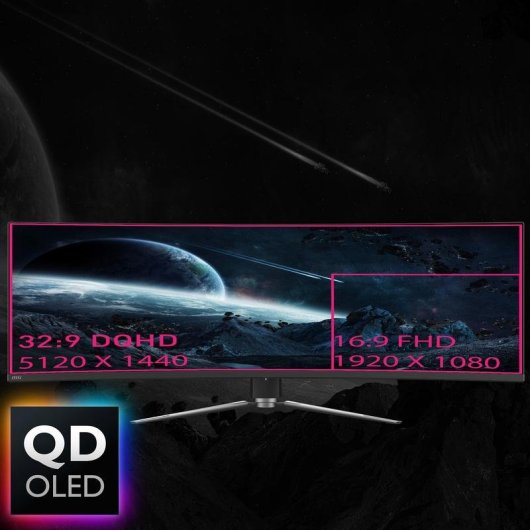 Monitor MSI MPG 491CQPDE 49" DQHD 144Hz QD-OLED Curvo 0,03ms HDR600 USB-C