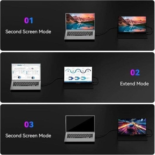 Monitor GTmedia 17.3" QHD 165Hz IPS FreeSync Tragbar VESA 1000:1