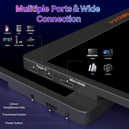 Monitor GTmedia 17,3" FullHD 60Hz IPS FreeSync tragbar VESA