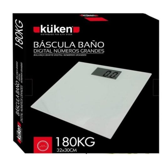 Bilancia da bagno elettronica Kuken 33791 180kg vetro temperato display XXL