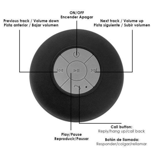 Altoparlanti Dam Electronics Bluetooth con ventosa 3W resistenti all'acqua vivavoce