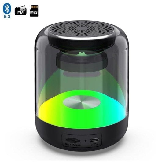 Altoparlanti Dam Electronics Wireless Bluetooth 3W trasparenti con FM e LED