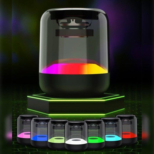 Altoparlanti Dam Electronics Wireless Bluetooth 3W trasparenti con FM e LED