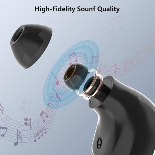 Auricolari Blackview AirBuds 1 wireless Bluetooth 5.0 con microfono e isolamento acustico neri