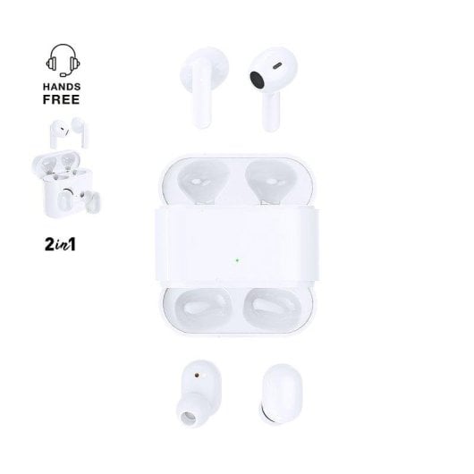 Auricolari Dam Electronics wireless Bluetooth 5.0 In-ear uso quotidiano base ricarica indicatori bianchi