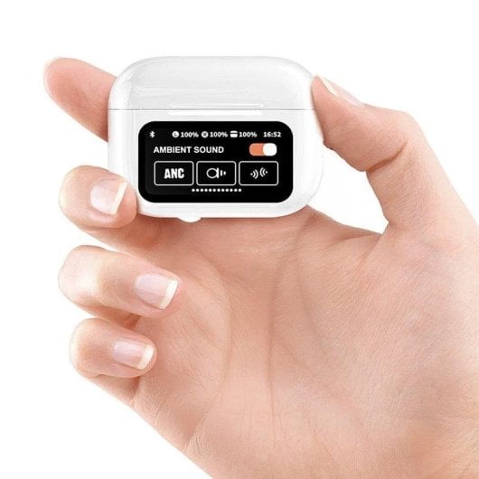 Auricolari Dam Electronics A9 Pro wireless Bluetooth con Cancellazione Attiva del Rumore, custodia LED, microfono, cuffie stereo, ANC e ENC, con timer e touch, neri