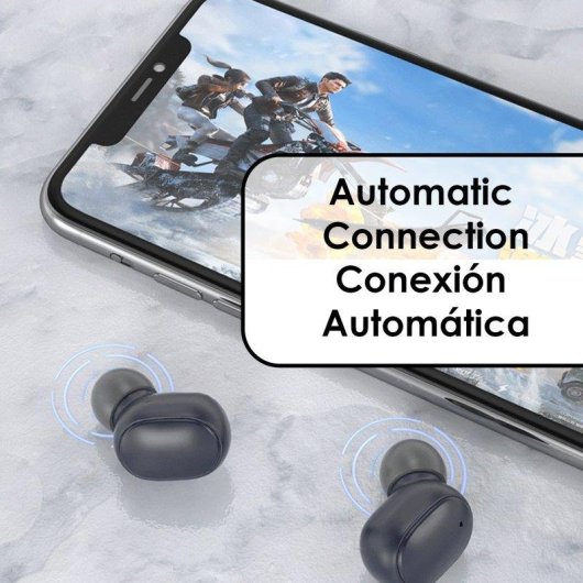 Auricolari Dam Electronics BQC-01 wireless Bluetooth 5.0 stereo TWS con microfono, base ricarica LED, neri