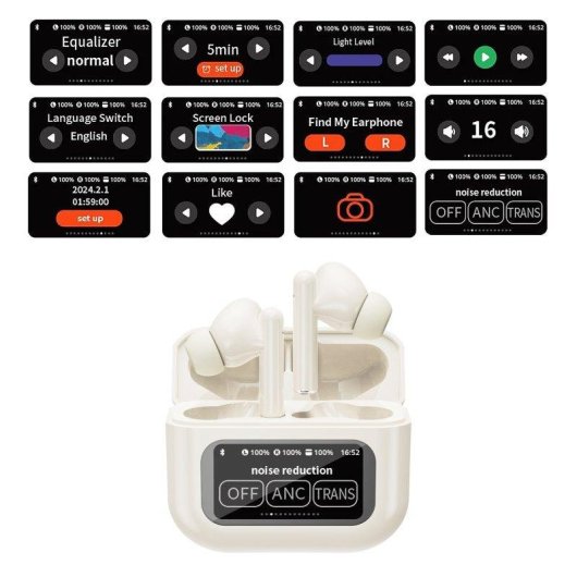 Auricolari Dam Electronics KW-07 wireless Bluetooth 5.4 con Cancellazione Attiva del Rumore, LED, autonomia 6h, neri