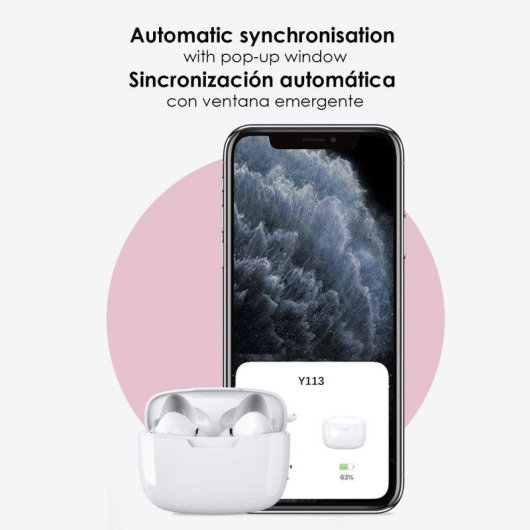 Auricolari Dam Electronics Y113 true wireless Bluetooth 5.1 Touch con custodia ricarica neri