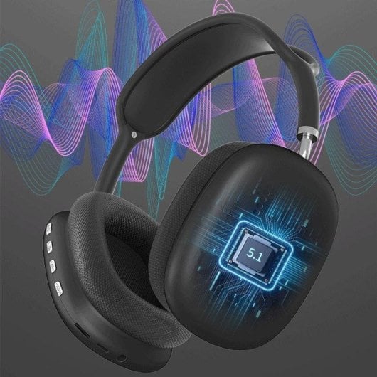 Auricolari Dam Electronics P9 wireless Bluetooth 5.1 ergonomici con slot TF e FM neri