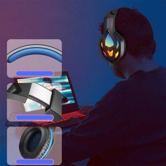 Auricolari Dam Electronics H1003 cablati Minijack Gaming RGB microfono Nero