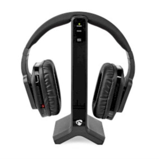 Auricolari Nedis HPRF321BK wireless RF per TV con base di ricarica neri