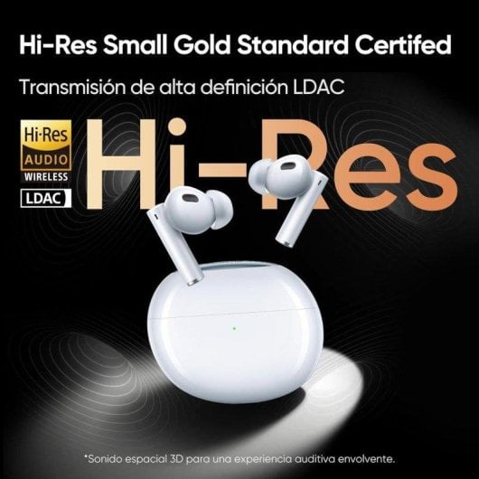 Auricolari Realme Air 6 Pro wireless Bluetooth cancellazione attiva rumore fino a 40 h, bianchi