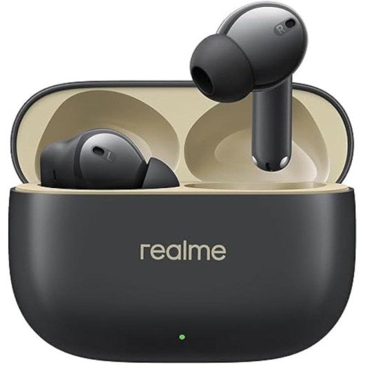 Auricolari Realme Buds T300 True Wireless Bluetooth con Cancellazione Rumore, Audio Spaziale 360°, IP55, Nero