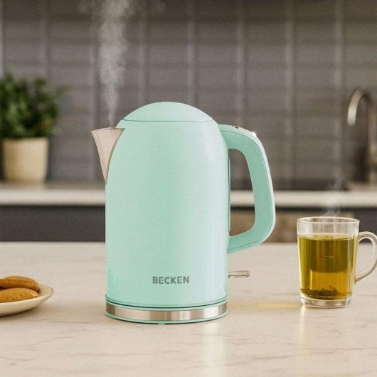 Hervidor Becken BWK8769 Verde 1,7L 2200W con base rotativa y filtro antical