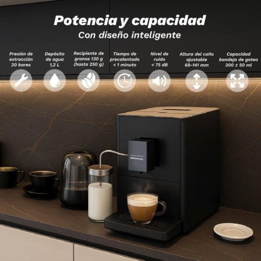 Cafetera Automática Grunkel Dreamcafpress 1,2L 20 bares espumador automático