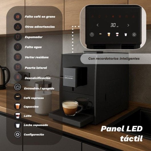 Cafetera Automática Grunkel Dreamcafpress 1,2L 20 bares espumador automático