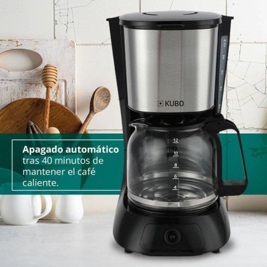 Cafetera de Goteo Kubo 1.5 L 900 W acero inoxidable autoapagado