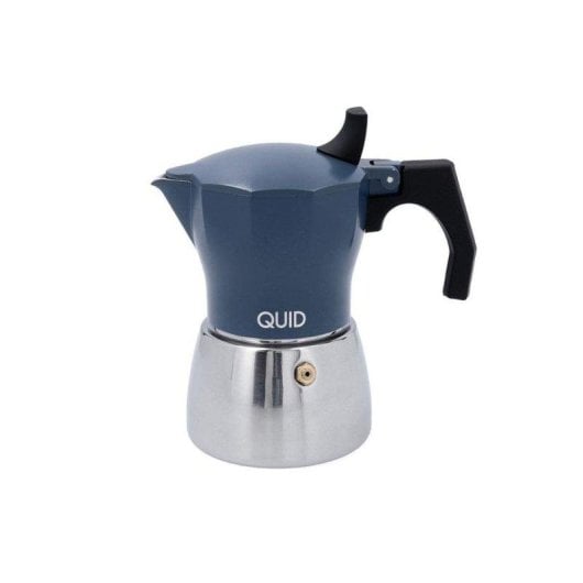 Cafetera Italiana Quid Baltic 3 tazas aluminio acero inoxidable azul