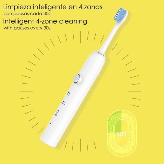 Cepillo de Dientes Eléctrico Dam Electronics 3 Modos Recargable Resistente Agua