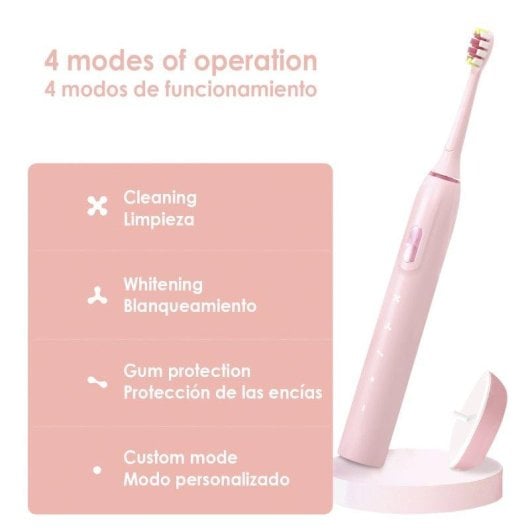 Cepillo de dientes eléctrico Dam Electronics ET06 sónico 4 modos base carga