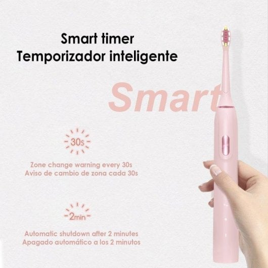 Cepillo de dientes eléctrico Dam Electronics ET06 sónico 4 modos base carga