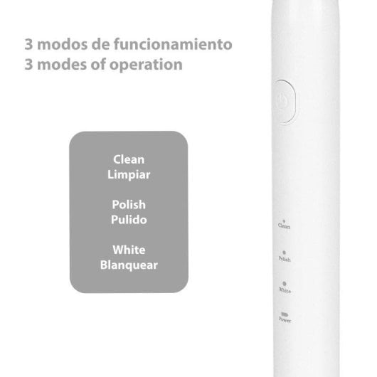 Cepillo Dental Sónico Dam Electronics ET02 Modos Limpiar Pulir Blanquear 4 Cabezales