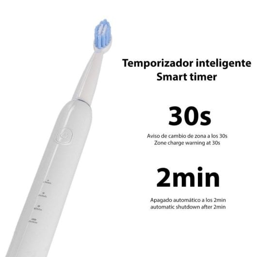 Cepillo Dental Sónico Dam Electronics ET02 Modos Limpiar Pulir Blanquear 4 Cabezales