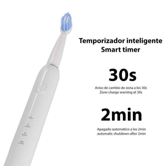 Escova de Dente Sonica Dam Electronics ET02 3 Modos 4 Cabeças Temporizador