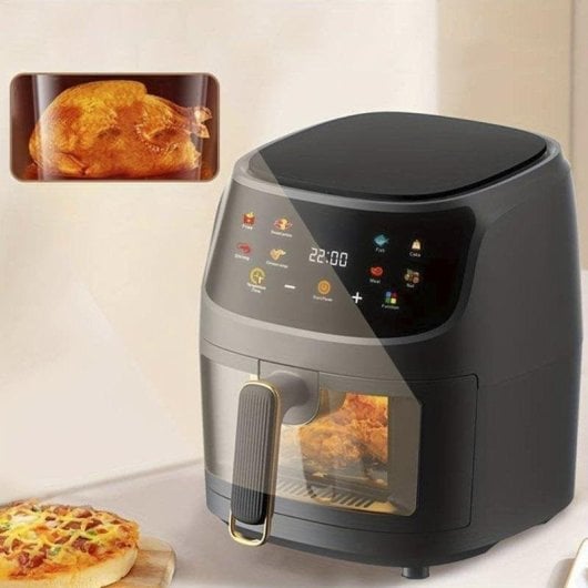 Fritadeira de Ar Dam Electronics 8L 1400W com janela iluminada e painel táctil