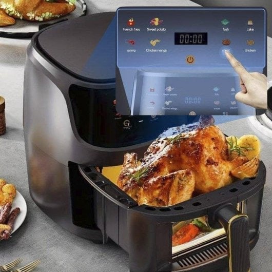 Friggitrice ad Aria Dam Electronics 8L 1400W con Finestra Illuminata Touch