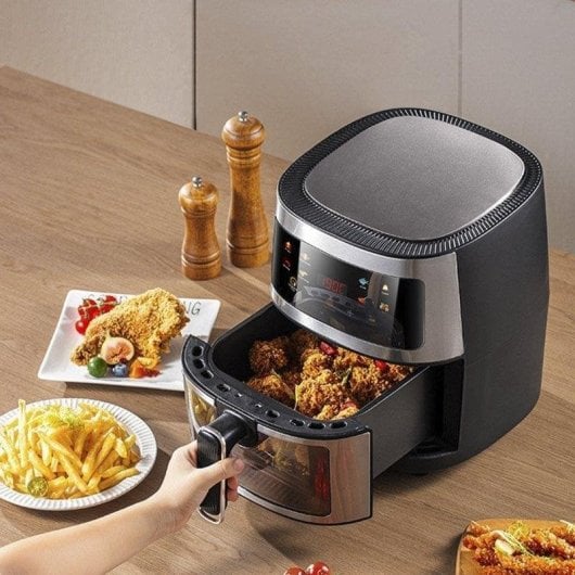 Fritadeira de Ar Dam Electronics 8L 1400W painel tátil e janela iluminada