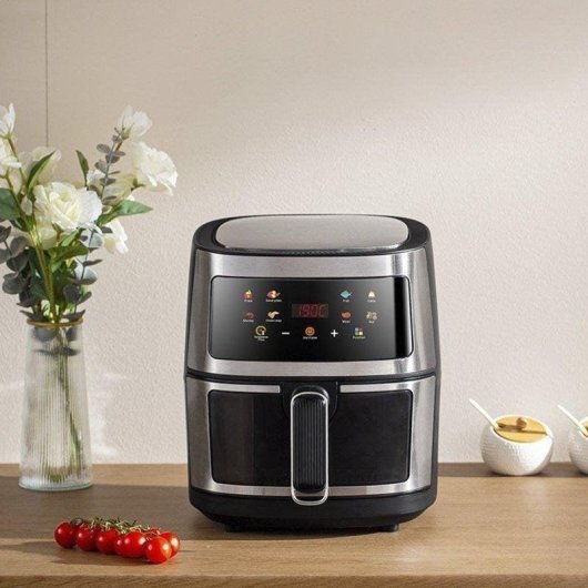 Heißluftfritteuse Dam Electronics 8L 1400W mit Sichtfenster Touchpanel