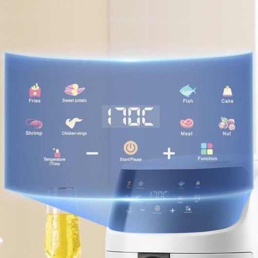 Friggitrice ad aria Dam Electronics 8L 1400W Touch 8 Programmi Cestello Antiaderente