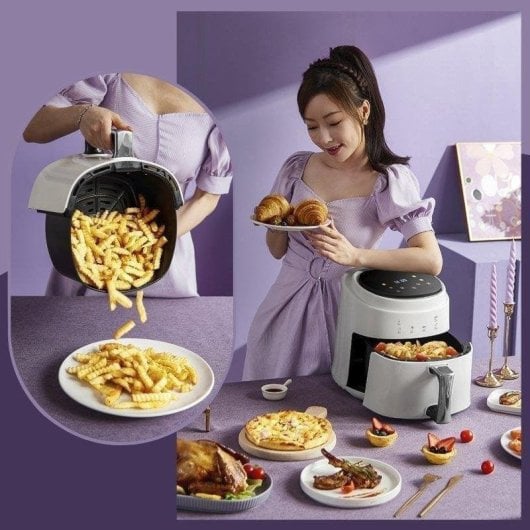 Fritadeira de Ar Dam Electronics 8L 1400W Painel Táctil Modos Pré-definidos Aquecimento 3D