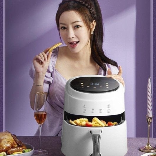 Fritadeira de Ar Dam Electronics 8L 1400W Painel Táctil Modos Pré-definidos Aquecimento 3D