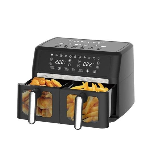 Friggitrice ad aria Dam Electronics 11L 3000W doppio cestello display touch finestra