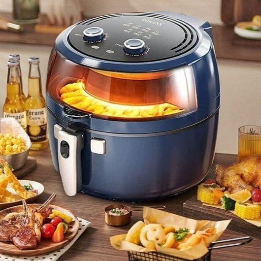 Heißluftfritteuse Dam Electronics 8L 1800W mechanisch mit Grill-Einsatz