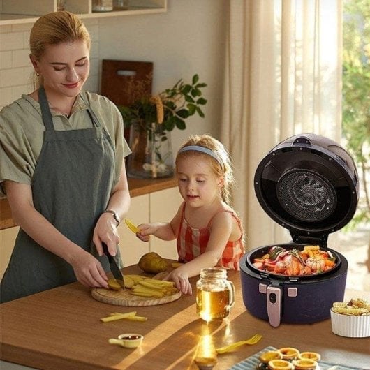 Heißluftfritteuse Dam Electronics 8L 1800W mechanisch mit Grill-Einsatz