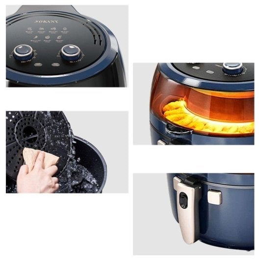 Friggitrice ad aria Dam Electronics 8L 1800W con timer pannello meccanico controllo temperatura