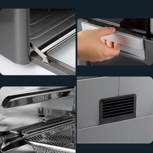 Heißluftfritteuse Dam Electronics 12L 1350W LCD 9 Programme Edelstahl