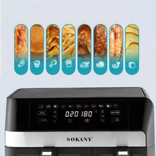 Friggitrice ad aria Dam Electronics Dual 11L 2800W doppio cestello touch e finestra