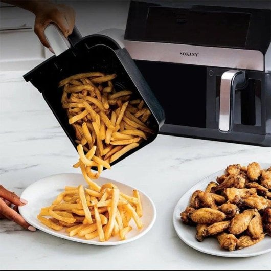 Friggitrice ad aria Dam Electronics Dual 11L 2800W doppio cestello touch e finestra