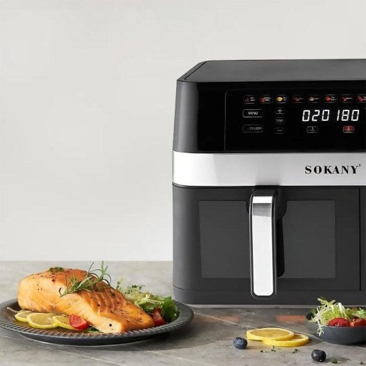 Friggitrice ad aria Dam Electronics Dual 11L 2800W doppio cestello touch e finestra