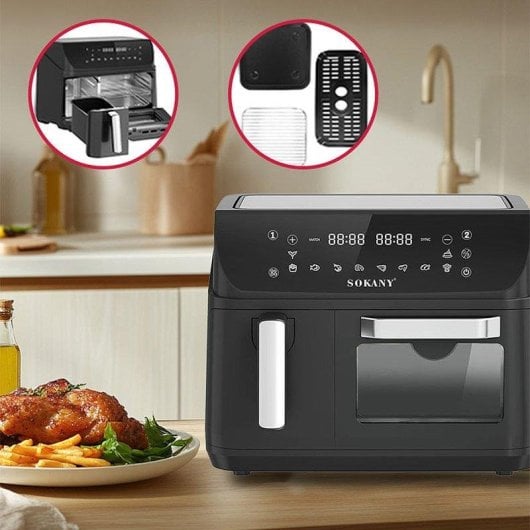 Friggitrice ad aria Dam Electronics 12,5L 2400W touch e finestra