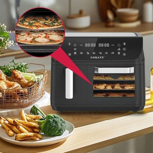 Friggitrice ad aria Dam Electronics 12,5L 2400W touch e finestra